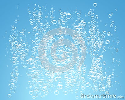 Bubbles under water on blue background vector Vector Illustration