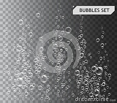 Bubbles under water vector illustration on transparent Vector Illustration