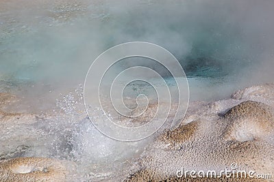 Bubbling blue hot spring Stock Photo