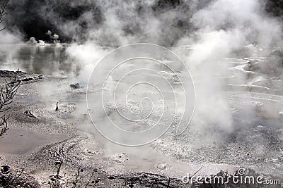 Bubbling mud pool Stock Photo