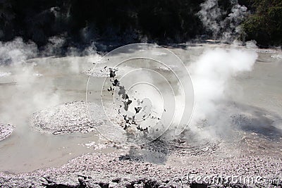 Bubbling mud pool Stock Photo