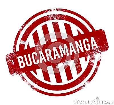 Bucaramanga - Red grunge button, stamp Stock Photo