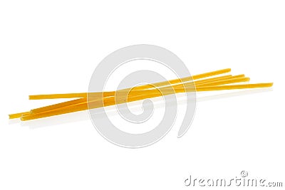 Bucatini or perciatelli - thick spaghetti-like pasta with a hole running through the center isolated on white Stock Photo