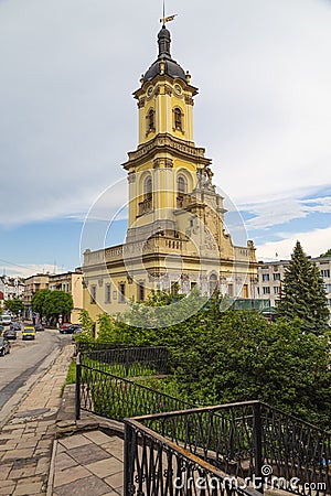 Buchach townhall in old town of Buchach city. Ukraine Editorial Stock Photo