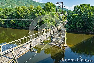 Buchanan Historic Suspension Footbridge Editorial Stock Photo