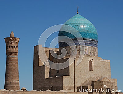 Buchara Kalon Mosque and Minaret Stock Photo