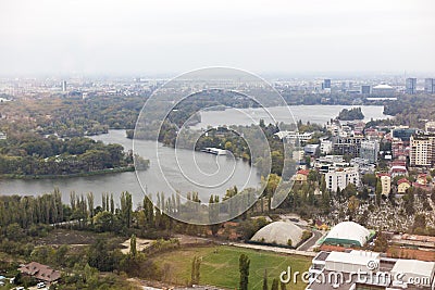 Lakes from Bucharest view from a high altitude Stock Photo