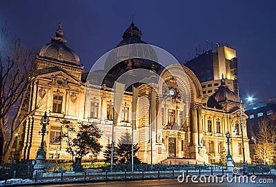 Bucharest, CEC Palace Stock Photo