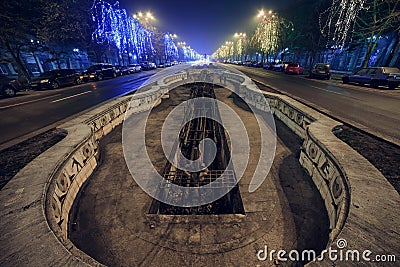 Bucharest Downtown - Fountains Editorial Stock Photo