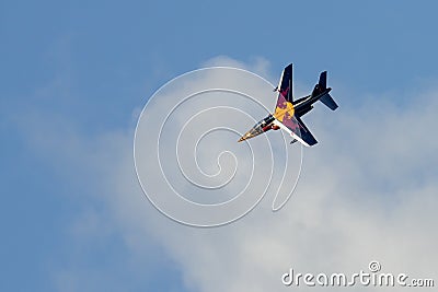 Bucharest international air show BIAS, alpha jet flying bulls Editorial Stock Photo