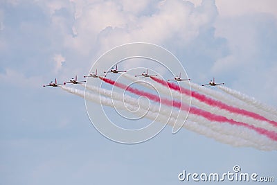 Bucharest international air show BIAS, Turkish Stars air force team formation demonstration Stock Photo