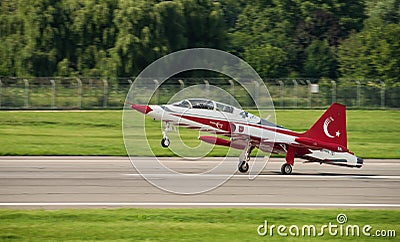 Bucharest international air show BIAS, Turkish Stars air force team demonstration Editorial Stock Photo