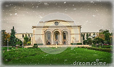 Bucharest National Opera, winter scene Stock Photo
