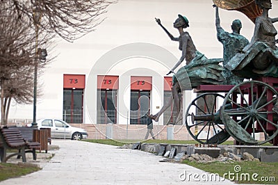 Bucharest national theatre entrance Editorial Stock Photo