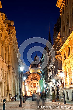 Bucharest by night - The Historic centre Stock Photo