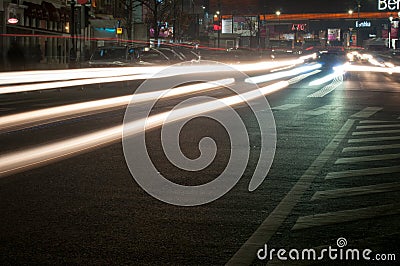 Bucharest night traffic Editorial Stock Photo