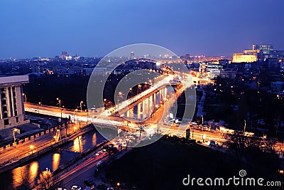 Bucharest night view Stock Photo