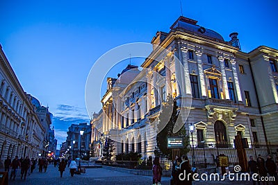 Bucharest Old Town night scene Editorial Stock Photo