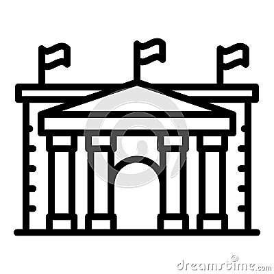 Bucharest parliament icon, outline style Vector Illustration