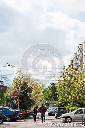 Bucharest pedestrian walkway Editorial Stock Photo