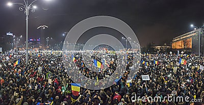 Bucharest protest against the government Editorial Stock Photo