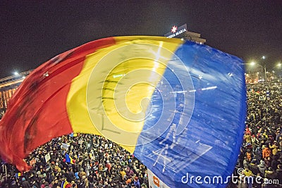 Bucharest protest against the government Editorial Stock Photo