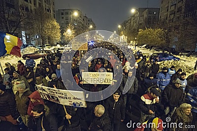 Bucharest protest against the government Editorial Stock Photo