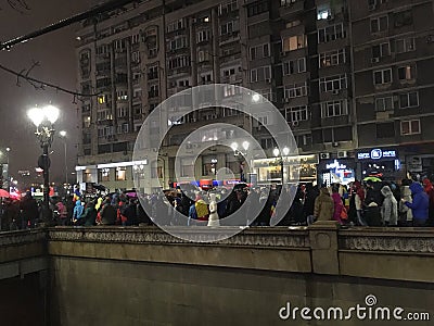 Bucharest protest Editorial Stock Photo