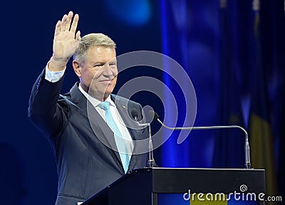 Klaus Iohannis - race for the second presidential mandate - Romanian politics Editorial Stock Photo