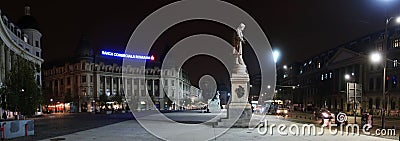 Bucharest romania central square monument evening view Editorial Stock Photo