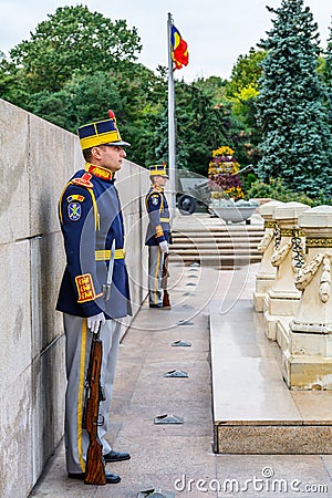 Bucharest, Romania - December 20, 2015: National Guardsmen Editorial Stock Photo