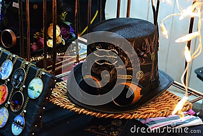 Steampunk hat Editorial Stock Photo