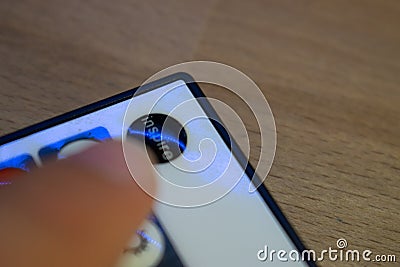 Bucharest / Romania - July 24, 2019: Macro photo of a person pressing an `Inspire` button, Inspirational concept, Stock Photo