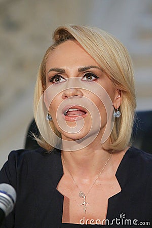 Romania politics - Gabriela Firea, mayor of Bucharest Editorial Stock Photo