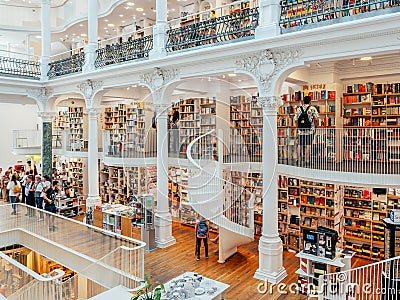 People Looking For A Wide Variety Of Books For Sale In Beautiful Library Book Store Editorial Stock Photo