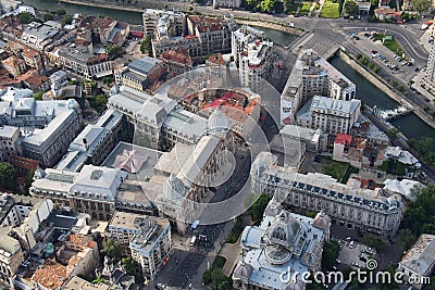 Bucharest, Romania, May 15, 2016: Aerial view of National Museum of Romanian History Editorial Stock Photo