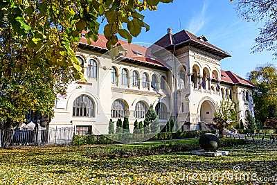 Bucharest, Romania, 15 November 2020 - Main entry to the The National Geology Museum Editorial Stock Photo