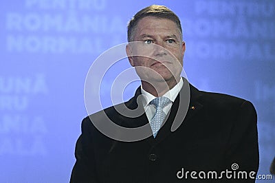 Romanian President Klaus Iohannis won presidential elections Editorial Stock Photo