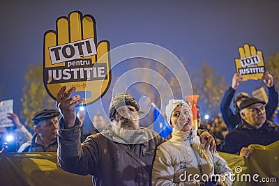 Romanians protest against government Editorial Stock Photo