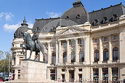 Monument to Carol the First at Revolution Square in Capital cityMonument to Carol the First at Revolution Square in Capital city o Editorial Stock Photo