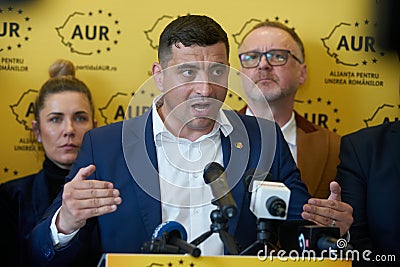 Alliance for Romanians Unification, press conference, Bucharest, Romania Editorial Stock Photo