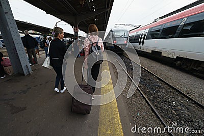 Warning Strike, Romanian Railway, Bucharest, Romania Editorial Stock Photo