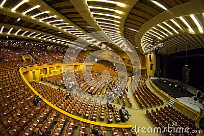 Bucharest Sala Palatului concert hall interior Editorial Stock Photo