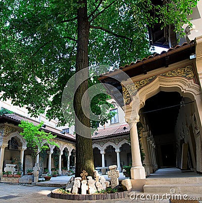 Bucharest - Stavropoleos Monastery Stock Photo