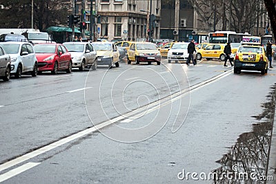 Bucharest streets Editorial Stock Photo