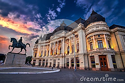 Bucharest at Sunset Stock Photo