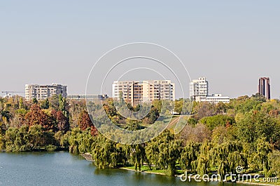 Bucharest View In Late Autumn October Stock Photo