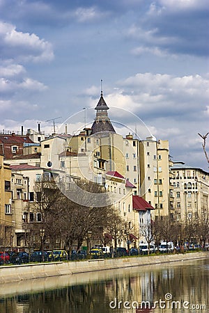 Bucharest - view over Dambovita river Stock Photo