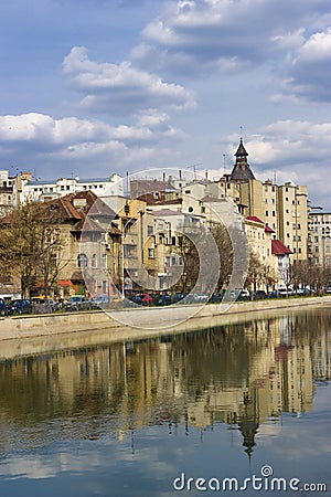Bucharest - view over Dambovita river Stock Photo