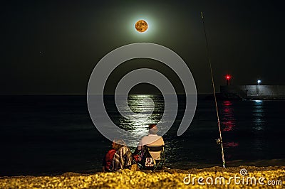 Buck moon, lunar eclipse Editorial Stock Photo